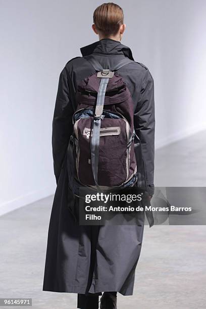 Model walks the runway at the Lanvin fashion show during Paris Menswear Fashion Week Autumn/Winter 2010 on January 24, 2010 in Paris, France.