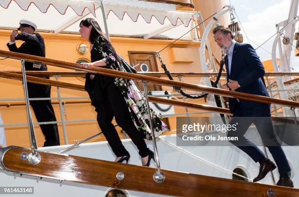 Lars Svenning Andersen, Chair of Save The Children, and wife board the Royal Yacht Dannebrog on the occasion of the 50th birthday celebration of The...