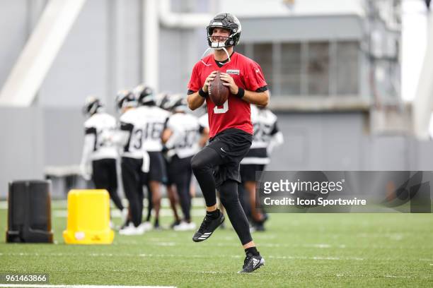 Jacksonville Jaguars quarterback Blake Bortles works out during the Jaguars OTA on May 22, 2018 at Dream Finders Homes Flex Field at Daily's Place in...