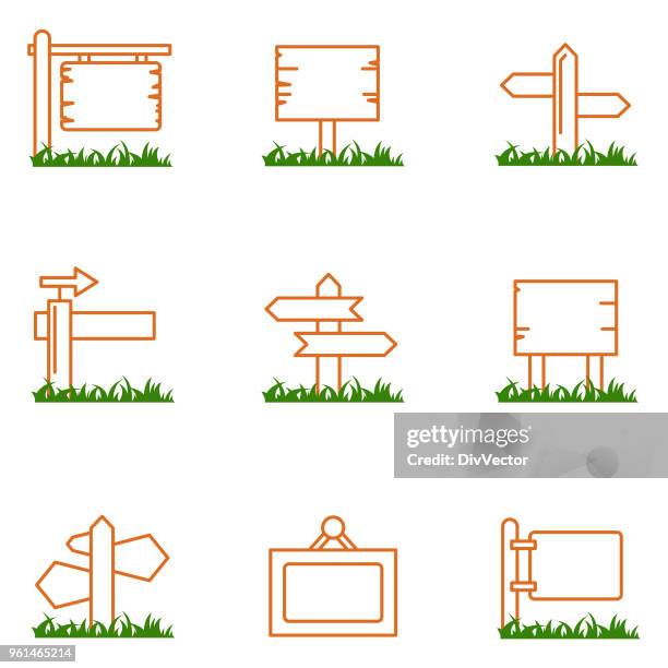 sign board icons - plank stock illustrations