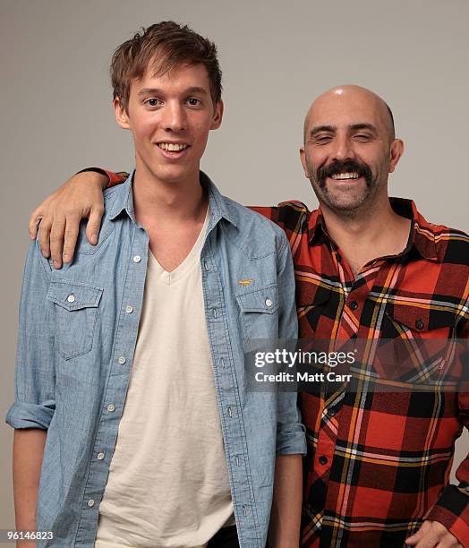 Actor Nathaniel Brown and director Gaspar Noé pose for a portrait during the 2010 Sundance Film Festival held at the Getty Images portrait studio at...