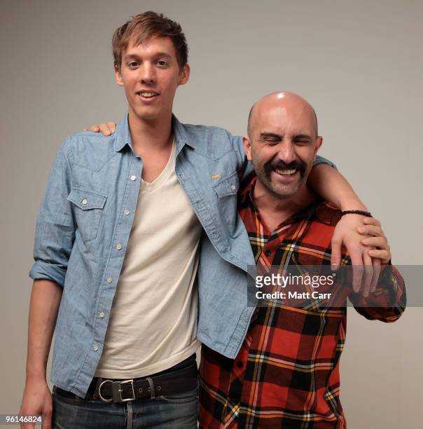 Actor Nathaniel Brown and director Gaspar Noé pose for a portrait during the 2010 Sundance Film Festival held at the Getty Images portrait studio at...