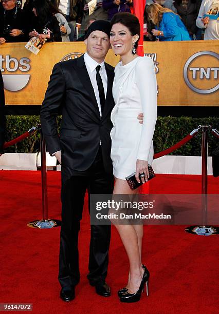 Actors Michael C. Hall and Jennifer Carpenter arrive at the 16th Annual Screen Actors Guild Awards held at the Shrine Auditorium on January 23, 2010...