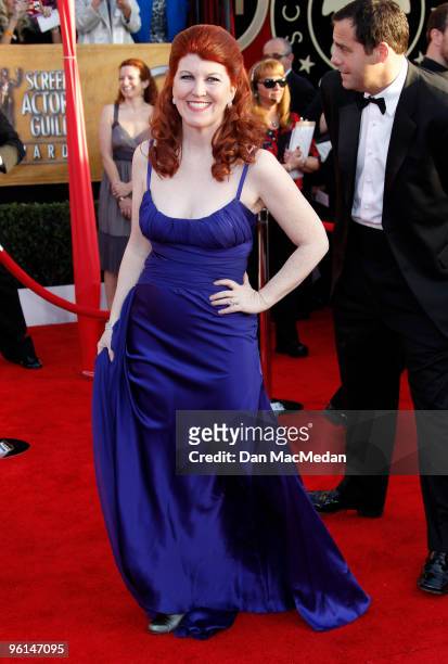 Actress Kate Flannery arrives at the 16th Annual Screen Actors Guild Awards held at the Shrine Auditorium on January 23, 2010 in Los Angeles,...