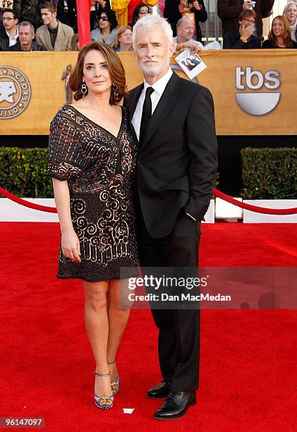 Actors Talia Balsam and John Slattery arrive at the 16th Annual Screen Actors Guild Awards held at the Shrine Auditorium on January 23, 2010 in Los...