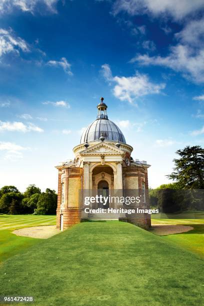 The Pavilion, Wrest Park Gardens, Silsoe, Bedfordshire, c2000-c2017. View along the causeway leading to the Baroque Pavilion designed by Thomas...