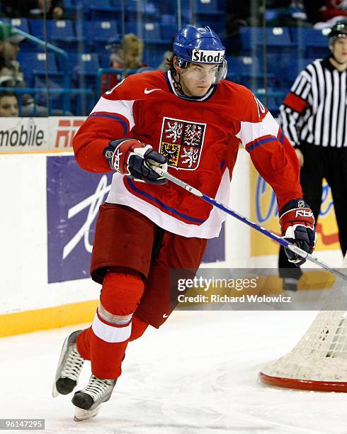 Roman Horak of Team Czech Republic skates during the 2010 IIHF World Junior Championship Tournament Relegation game against Team Latvia on January 3,...