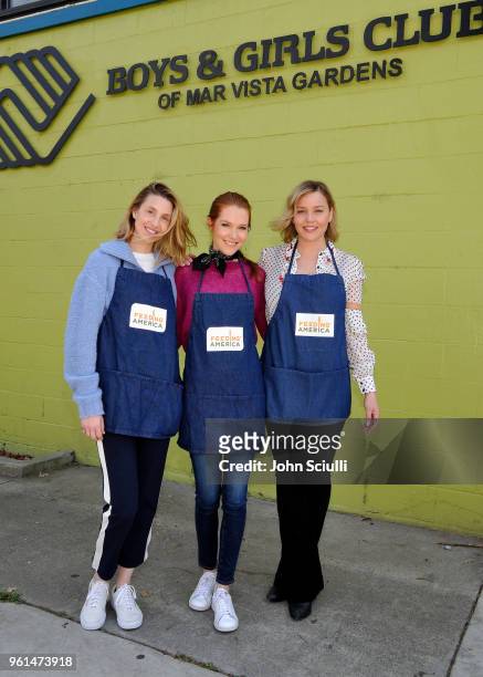Feeding America's celebrity friends, Whitney Port, Darby Stanchfield and Abbie Cornish volunteer at Boys & Girls Club of Santa Monica's after-school...