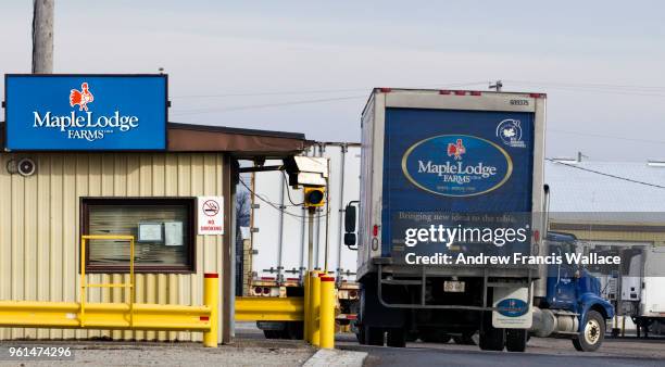 Maple Lodge Farms truck enters the company's Brampton chicken processing plant. The Canadian Food Inspection Agency has charged Brampton's Maple...