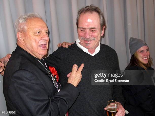 Ron Galella and Tommy Lee Jones attend the premiere of "Smash His Camera" at the Temple Theater on January 23, 2010 in Park City, Utah.