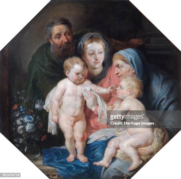 The Holy Family with St Elizabeth and St John', 17th century. Good 17th century copy of Rubens' original, possibly by Brueghel. Painting in Apsley...