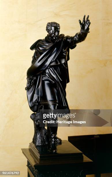 Statuette of Prince Gebhard von Blucher , Prussian general of the Napoleonic Wars, 1824. Sculpted by Daniel Rauch. In the collection of Apsley House,...