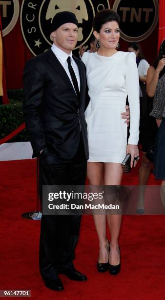 Actors Michael C. Hall and Jennifer Carpenter arrive at the 16th Annual Screen Actors Guild Awards held at the Shrine Auditorium on January 23, 2010...