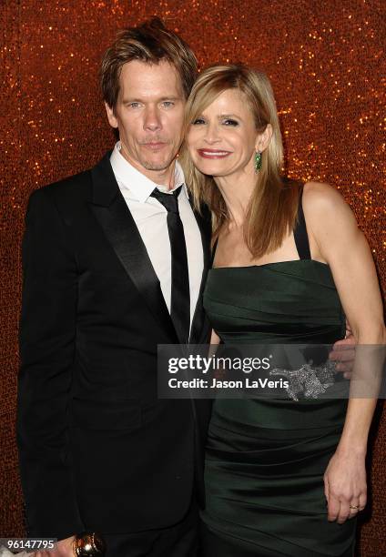 Actor Kevin Bacon and actress Kyra Sedgwick attend the official HBO after party for the 67th annual Golden Globe Awards at Circa 55 Restaurant at the...