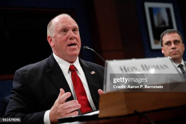 Thomas Homan, acting director of U.S. Immigration and Customs Enforcement, testifies before the House Homeland Security Committee's Border and Marine...