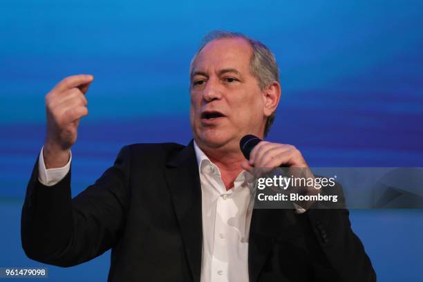 Ciro Gomes, presidential candidate for the Democratic Labor Party , speaks during a National Confederation of Municipalities event at the...