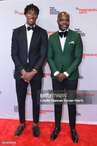 Rondae Hollis-Jefferson and Good Counsel Agency founder Rudy Cline-Thomas attend the 70th Annual Parsons Benefit at Pier Sixty at Chelsea Piers on...