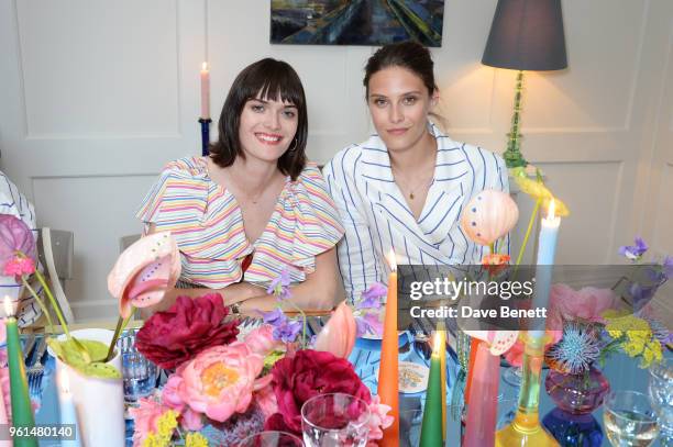 Sam Rollinson and Charlotte Wiggins attend the NET-A-PORTER dinner, hosted by Alison Loehnis, to celebrate the launch of Rosie Assoulin's exclusive...