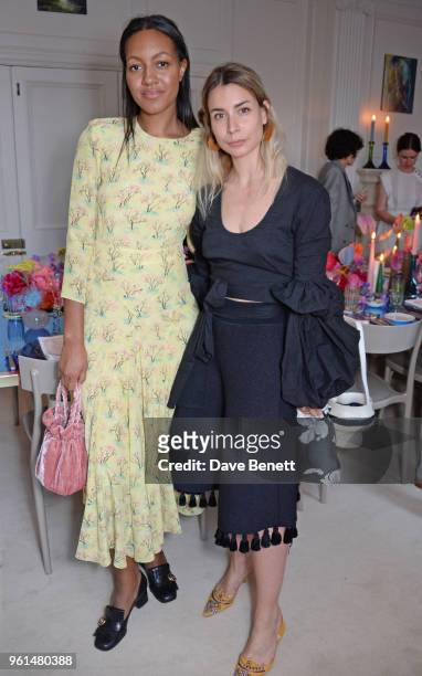 Alice Casely-Hayford and Irina Lakicevic attend the NET-A-PORTER dinner, hosted by Alison Loehnis, to celebrate the launch of Rosie Assoulin's...
