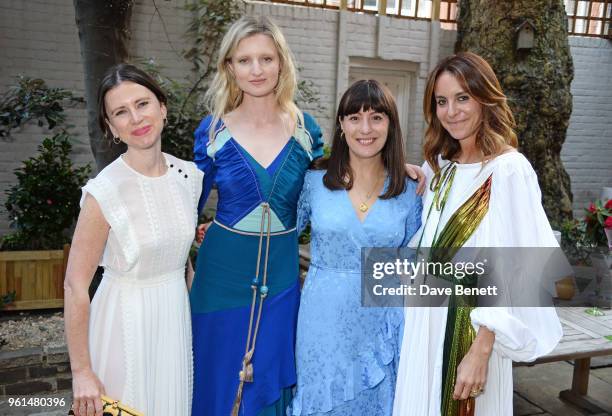 Sophie Goodwin, Candice Lake, Katherine Ormerod and Alison Loehnis attend the NET-A-PORTER dinner, hosted by Alison Loehnis, to celebrate the launch...