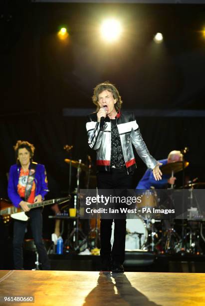 The Rolling Stones performing at the London Stadium in the Queen Elizabeth Olympic Park in London.