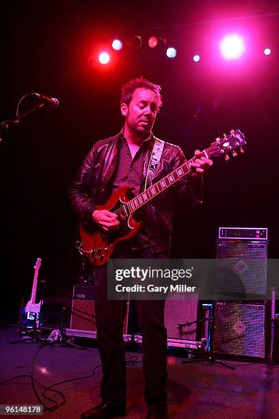 Musician Mile Zuniga of Fastball performs during the "Help Us Help Haiti Benefit Concert" at the Austin Music Hall on January 24, 2010 in Austin,...