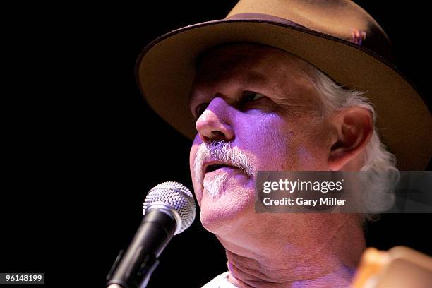 Humorist/social activist Turk Pipkin Emcee's during the "Help Us Help Haiti Benefit Concert" at the Austin Music Hall on January 24, 2010 in Austin,...