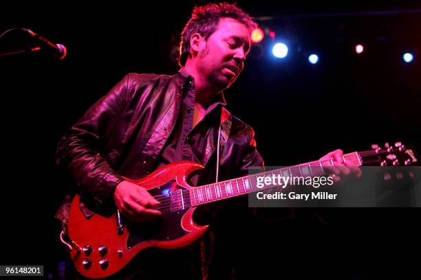 Musician Mile Zuniga of Fastball performs during the "Help Us Help Haiti Benefit Concert" at the Austin Music Hall on January 24, 2010 in Austin,...