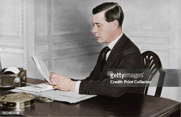 Edward VIII working in his office at St. James's Palace, London', 1936. From Our King & Queen and the Royal Princesses. [Odhams Press Ltd., London,...