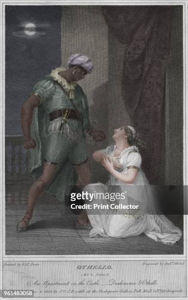 Othello. Act 4. Scene 2. An Apartment in the Castle. Desdemona & Othello', 1801. After R. K. Porter. From Shakespeare Gallery, Pall Mall by John...
