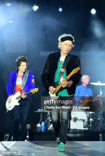 The Rolling Stones performing at the London Stadium in the Queen Elizabeth Olympic Park in London.