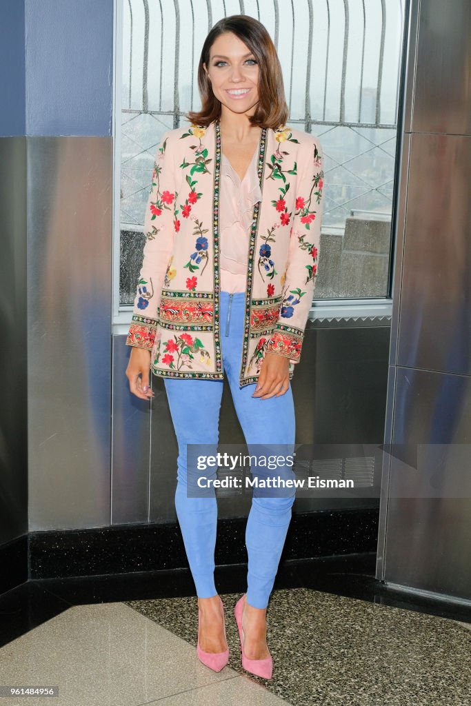 Adam Rippon & Jenna Johnson Visit Empire State Building To Celebrate DWTS Finale