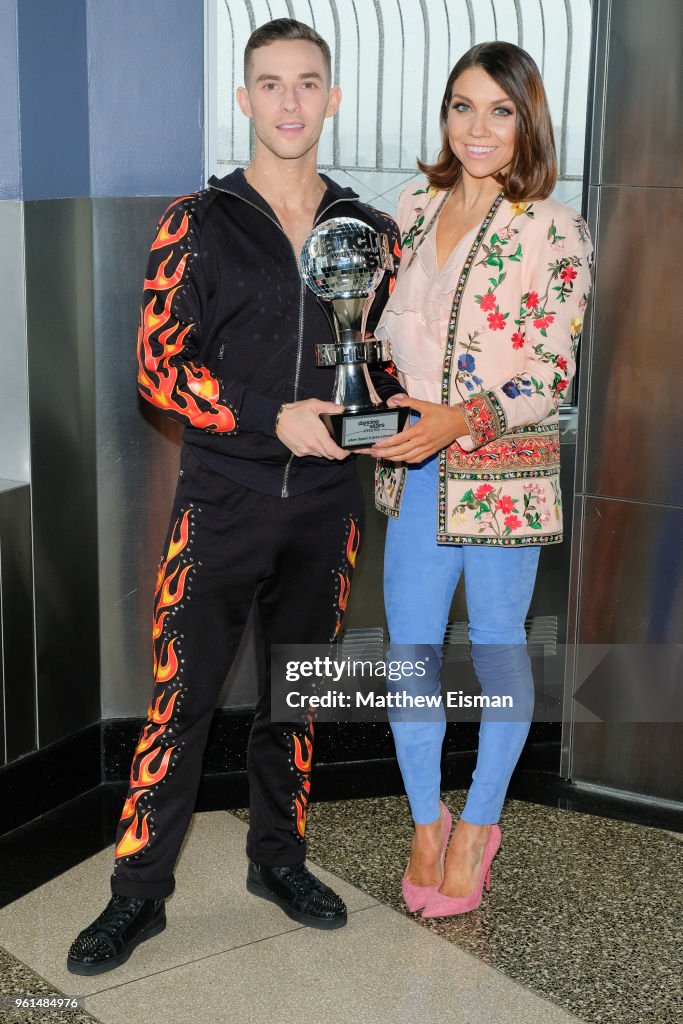 Adam Rippon & Jenna Johnson Visit Empire State Building To Celebrate DWTS Finale