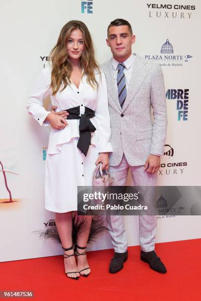 Croatian football player of Real Madrid Mateo Kovacic and wife Izabela Andrijanic attend the 'Hombre De Fe' premiere at Yelmo cinema on May 22, 2018...