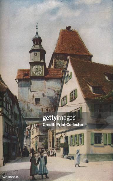 South Germany. To see the Markusturm of Rothenburg, Bavaria, remnant of the earliest town-walls, is almost to revisit the Middle Ages', circa 1930s....