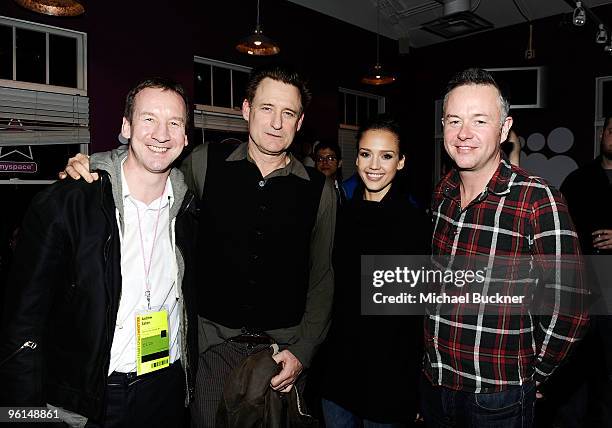 Producer Andrew Eaton, actor Bill Pullman, actress Jessica Alba and director Michael Winterbottom attend "The Killer Inside Me" dinner at the MySpace...