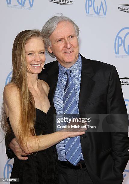 James Cameron with wife, Suzy arrive to the 21st Annual PGA Awards held at the Hollywood Palladium on January 24, 2010 in Hollywood, California.