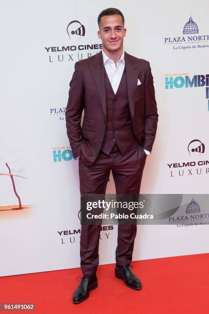 Spanish football player of Real Madrid Lucas Vazquez attends the 'Hombre De Fe' premiere at Yelmo cinema on May 22, 2018 in San Sebastian de los...