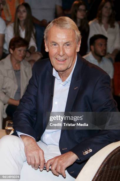 German sports presenter Joerg Wontorra attends the TV show 'Markus Lanz' on May 22, 2018 in Hamburg, Germany.