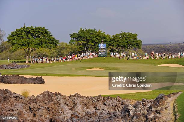 View of the 12th green during the final round of the Mitsubishi Electric Championship at Hualalai held at Hualalai Golf Club on January 24, 2010 in...