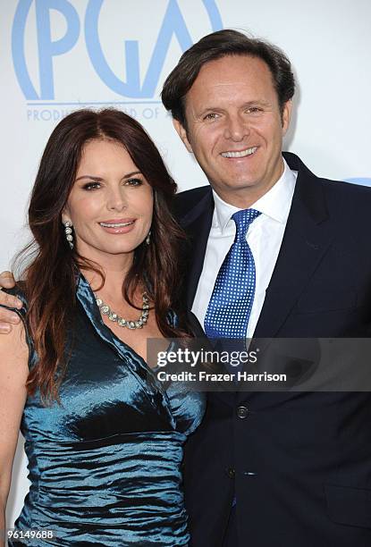 Actress Roma Downey and Producer Mark Burnett arrive at the 21st Annual PGA Awards at the Hollywood Palladium, on January 24, 2010 in Los Angeles,...