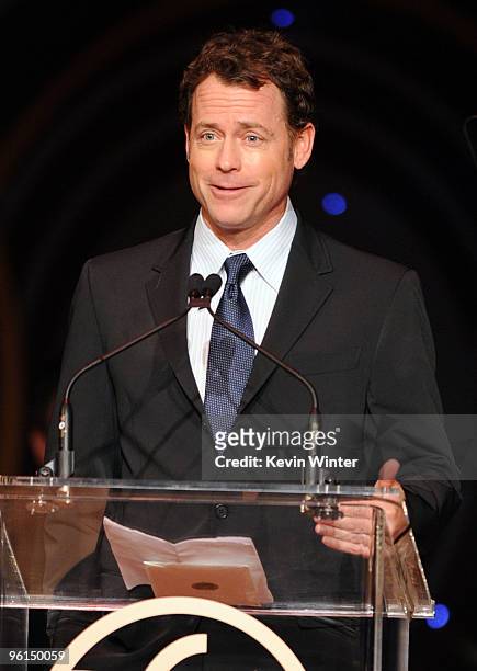 Actor Greg Kinnear speaks onstage 2010 Producers Guild Awards held at Hollywood Palladium on January 24, 2010 in Hollywood, California.