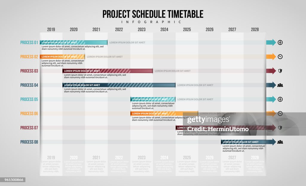 Project Schedule Timetable Infographic High-Res Vector Graphic - Getty ...