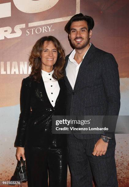 Roberta Armani and Roberto Vicini attend a photocall for "Solo: A Star Wars Story" on May 22, 2018 in Milan, Italy.