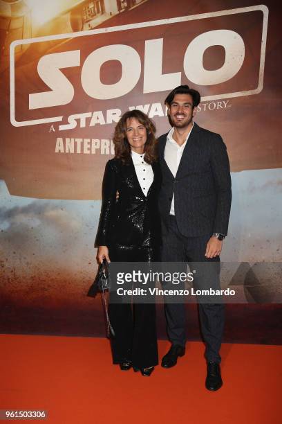Roberta Armani and Roberto Vicini attend a photocall for "Solo: A Star Wars Story" on May 22, 2018 in Milan, Italy.
