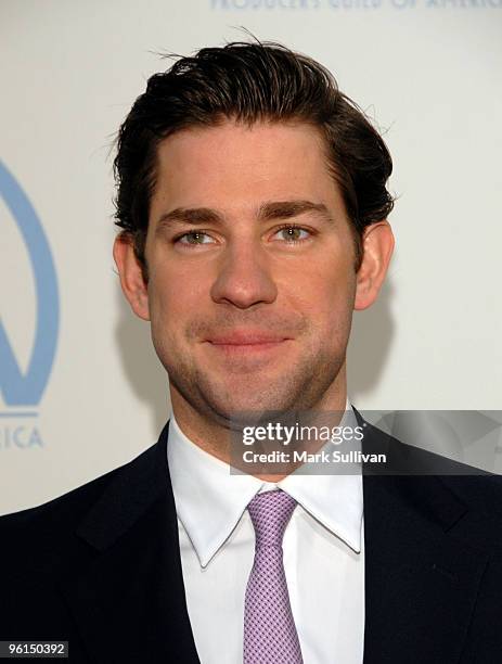 Actor John Krasinski arrives for the 21st Annual PGA Awards at the Hollywood Palladium on January 24, 2010 in Hollywood, California.