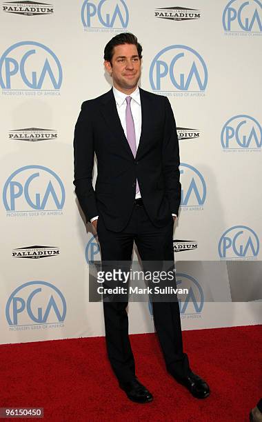 Actor John Krasinski arrives for the 21st Annual PGA Awards at the Hollywood Palladium on January 24, 2010 in Hollywood, California.