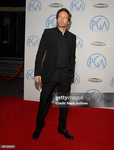 Actor David Duchovny arrives for the 21st Annual PGA Awards at the Hollywood Palladium on January 24, 2010 in Hollywood, California.