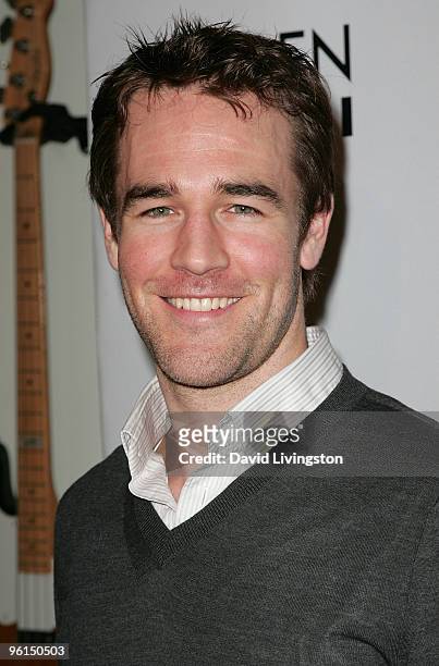Actor James Van Der Beek attends Gen Art's "Who Killed The Music: Grammy-Nominated Artist Exhibition" at Target Terrace Lounge on January 24, 2010 in...