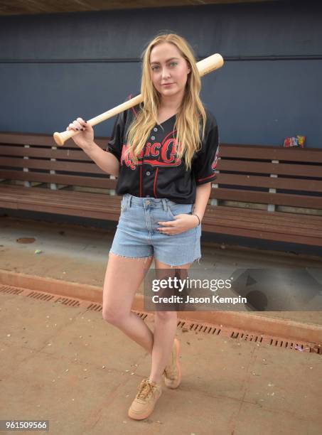 Brandi Cyrus visits First Tennessee Park on May 22, 2018 in Nashville, Tennessee.